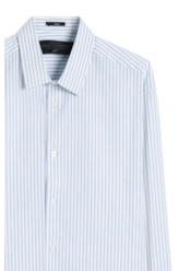 Camisa Tricoline  Foligno Slim Xangai Azul Jeans