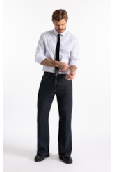 Camisa Tricoline  Foligno Slim Xangai Azul Jeans