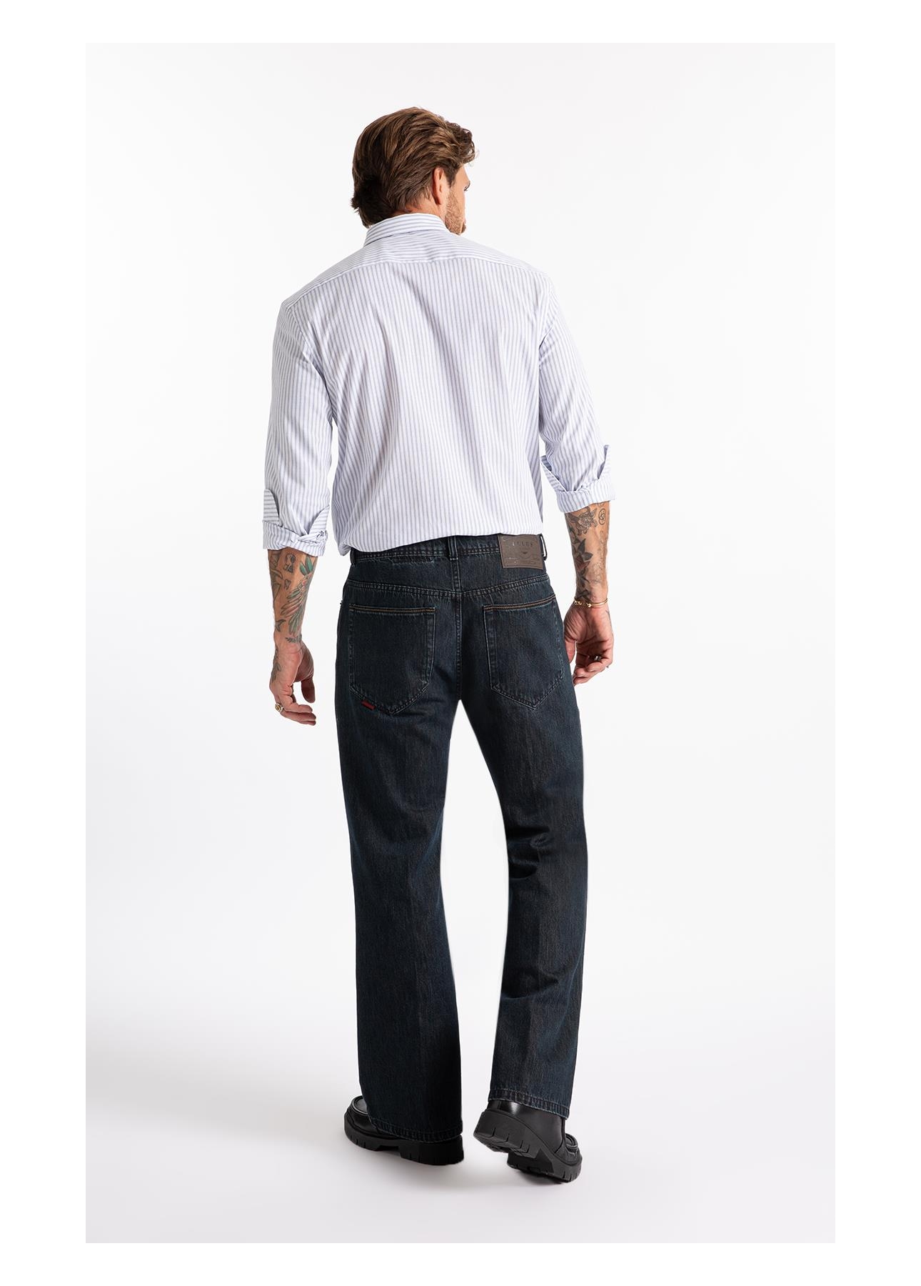 Camisa Tricoline  Foligno Slim Xangai Azul Jeans