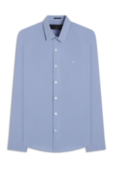 Camisa Tricoline Garment Dye Azul Chofer