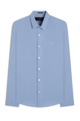Camisa Tricoline Garment Dye Azul Chofer