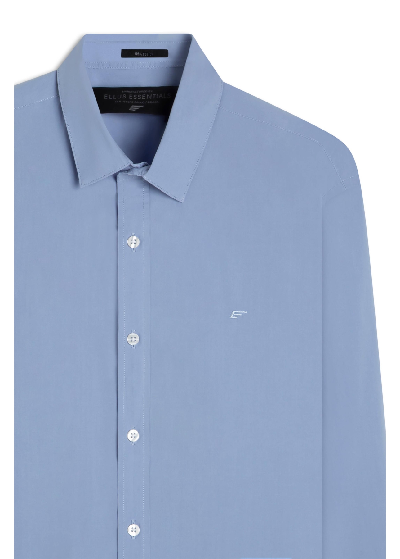 Camisa Tricoline Garment Dye Azul Chofer
