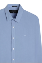Camisa Tricoline Garment Dye Azul Chofer