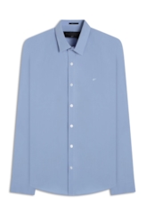 Camisa Tricoline Garment Dye Azul Chofer