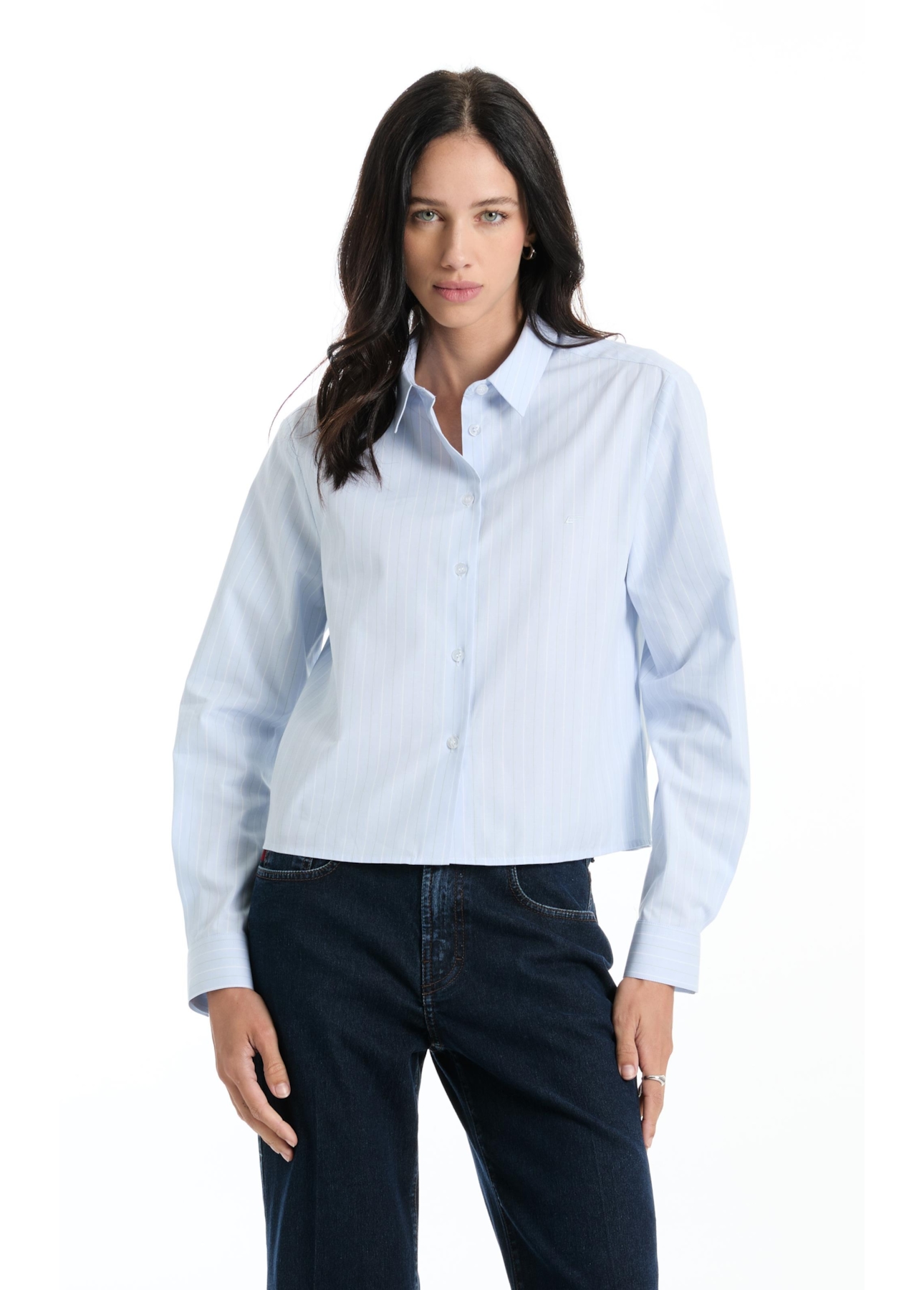 Camisa Tricoline Island Box Azul Claro