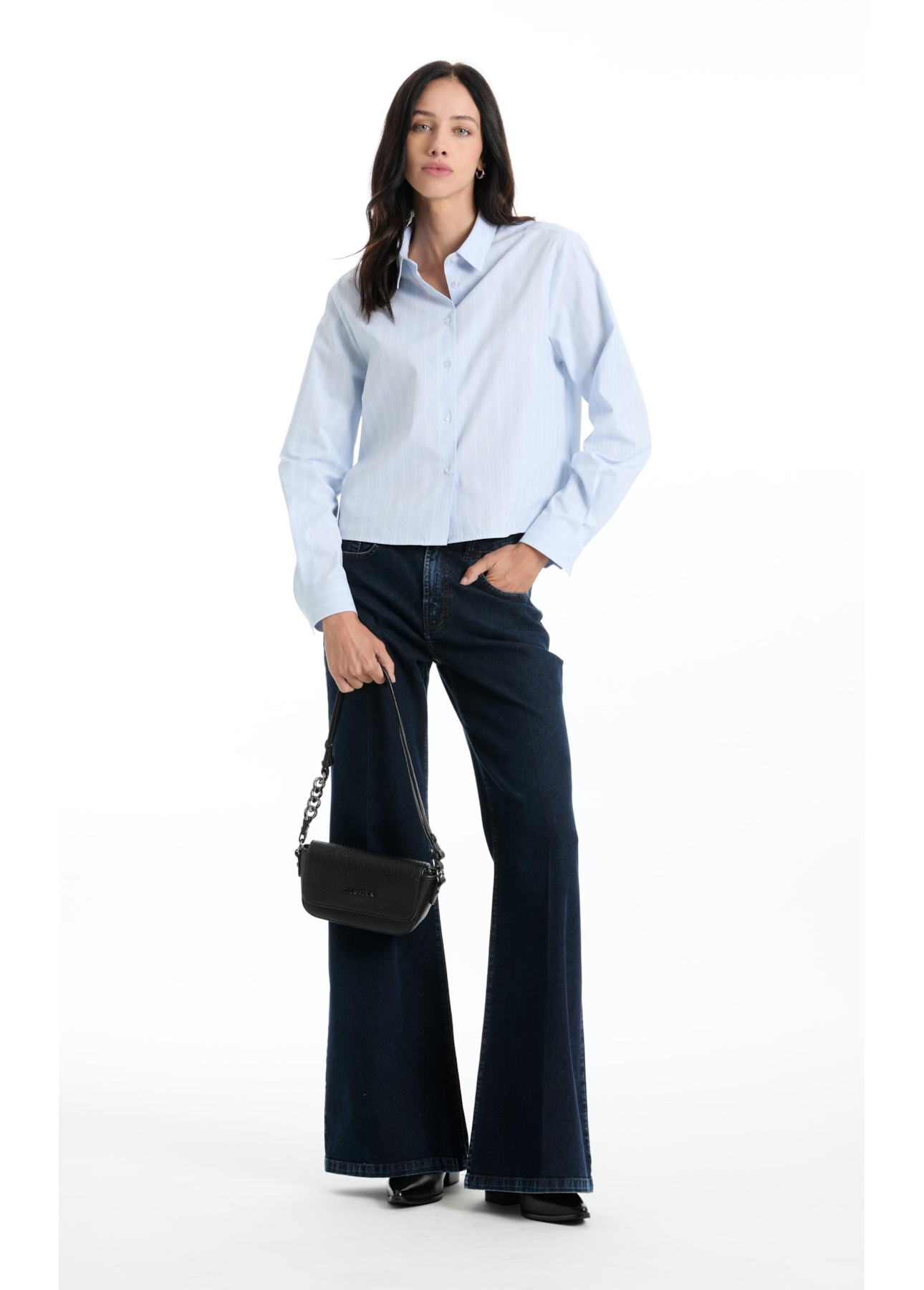 Camisa Tricoline Island Box Azul Claro