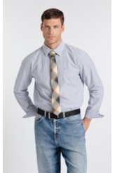 Camisa Tricoline Kilgore Slim Shangai Azul Bic