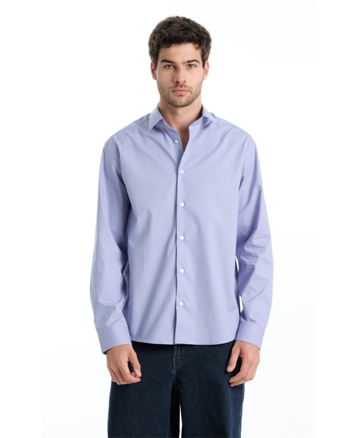 Camisa Tricoline Lil a Lil Classic Azul Bic