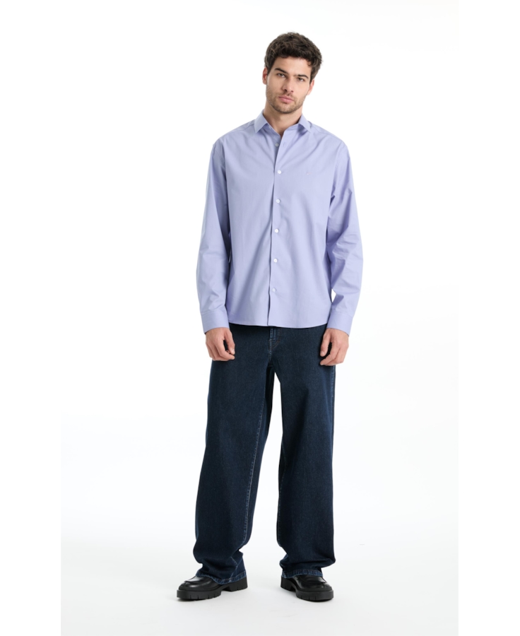 Camisa Tricoline Lil a Lil Classic Azul Bic