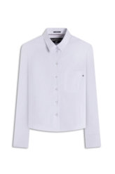 Camisa Tricoline Ly Cannes Classic Cropped Xang Branco