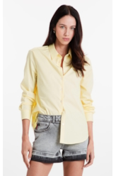 Camisa Tricoline Ly Classic Xangai Fusioned Amarelo Claro
