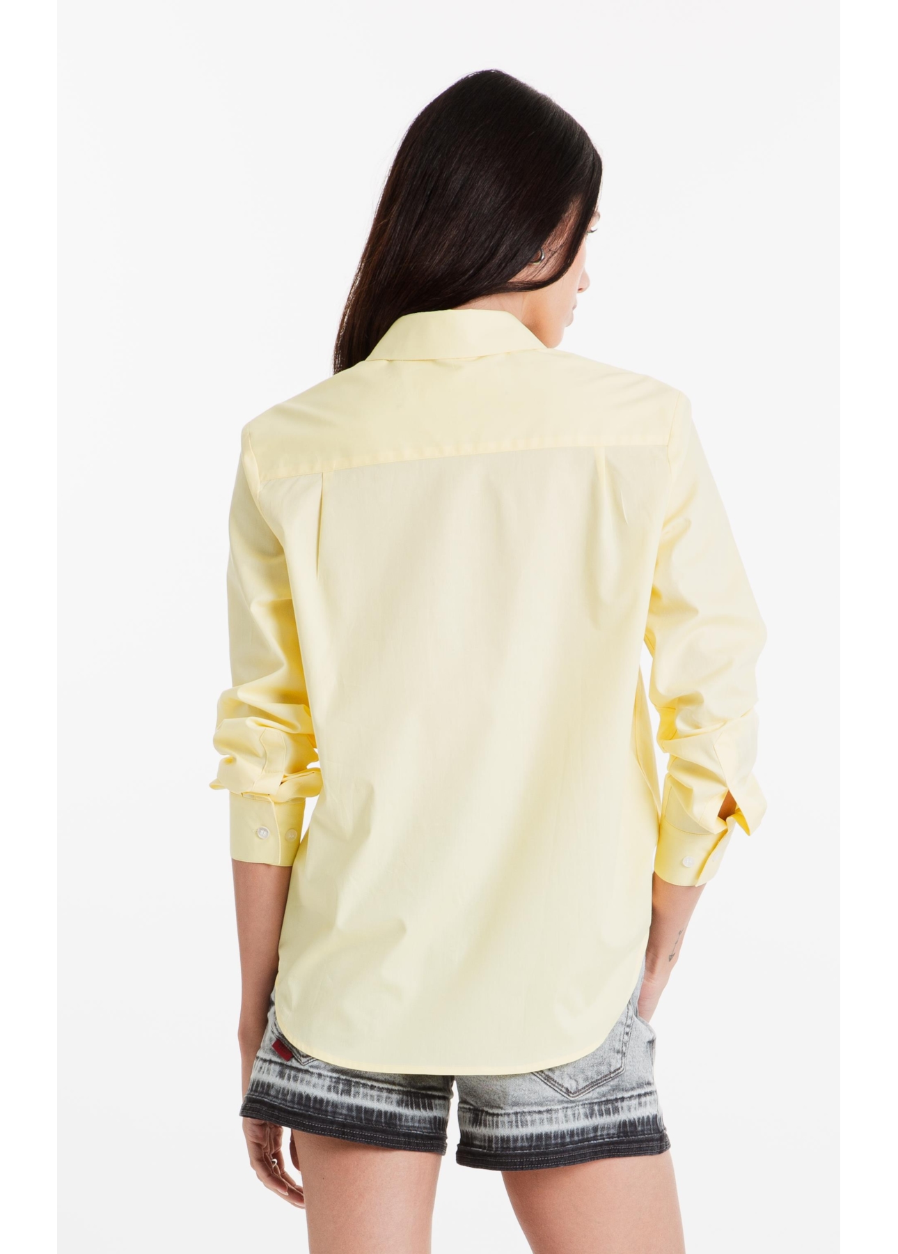 Camisa Tricoline Ly Classic Xangai Fusioned Amarelo Claro