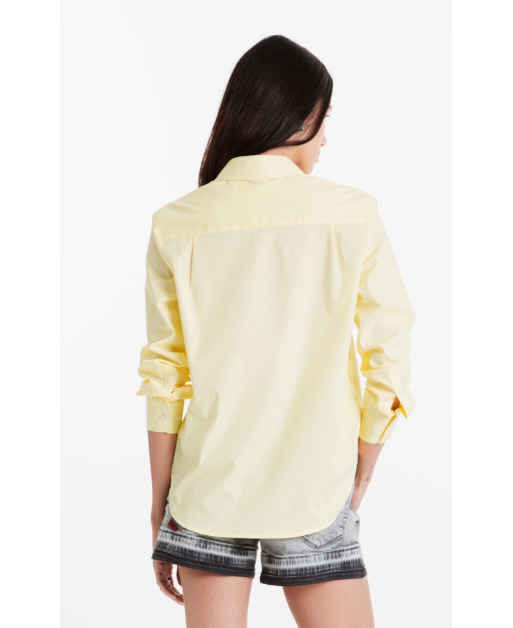 Camisa Tricoline Ly Classic Xangai Fusioned Amarelo Claro