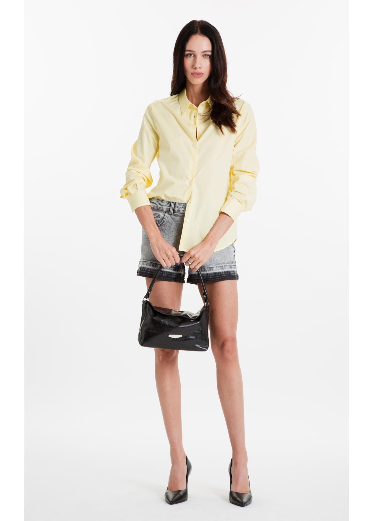 Camisa Tricoline Ly Classic Xangai Fusioned Amarelo Claro
