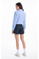 Camisa Tricoline Ly Classic Xangai Fusioned Azul Chofer
