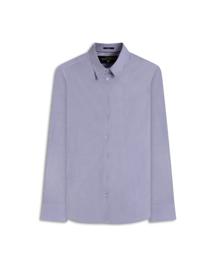 Camisa Tricoline Ly Monza Classic Xangai Fusion Azul Claro Mescla