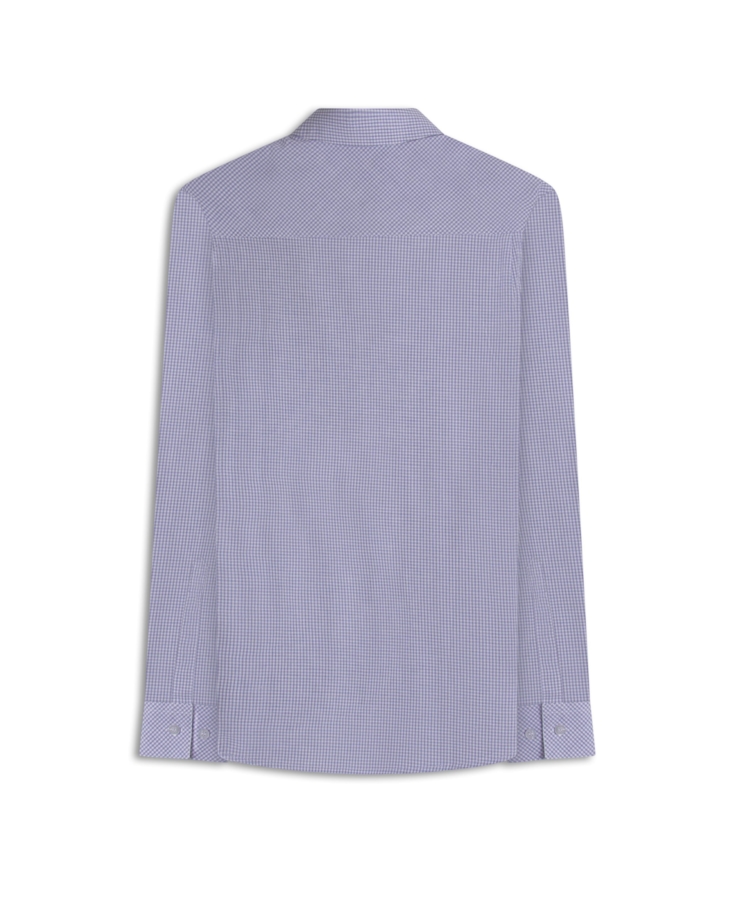 Camisa Tricoline Ly Monza Classic Xangai Fusion Azul Claro Mescla