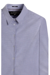 Camisa Tricoline Ly Monza Classic Xangai Fusion Azul Claro Mescla