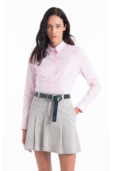 Camisa Tricoline Ly Slim Xangai Fusioned Ml Rosa