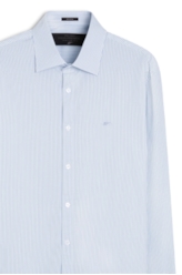 Camisa Tricoline Ly Twin Stripe Azul Bic