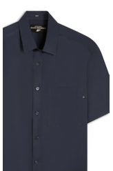 Camisa Tricoline Ly Vintage Xangai Mc Dark Navy