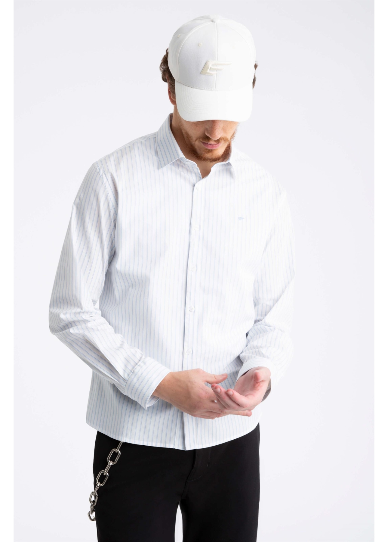 Camisa Tricoline Ly Wind Slim Italian Azul Chofer