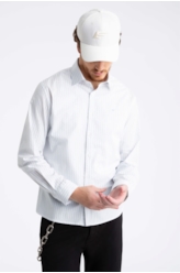 Camisa Tricoline Ly Wind Slim Italian Azul Chofer