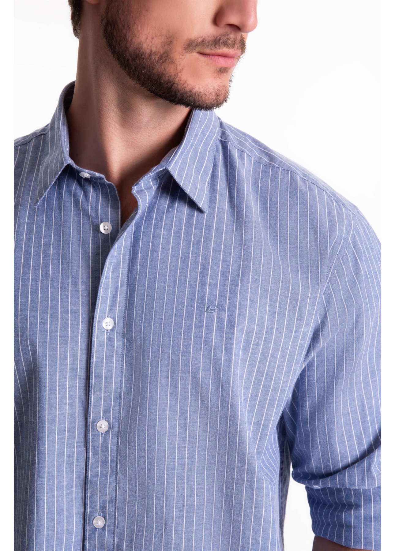 Camisa Tricoline Madison Irish Azul Jeans