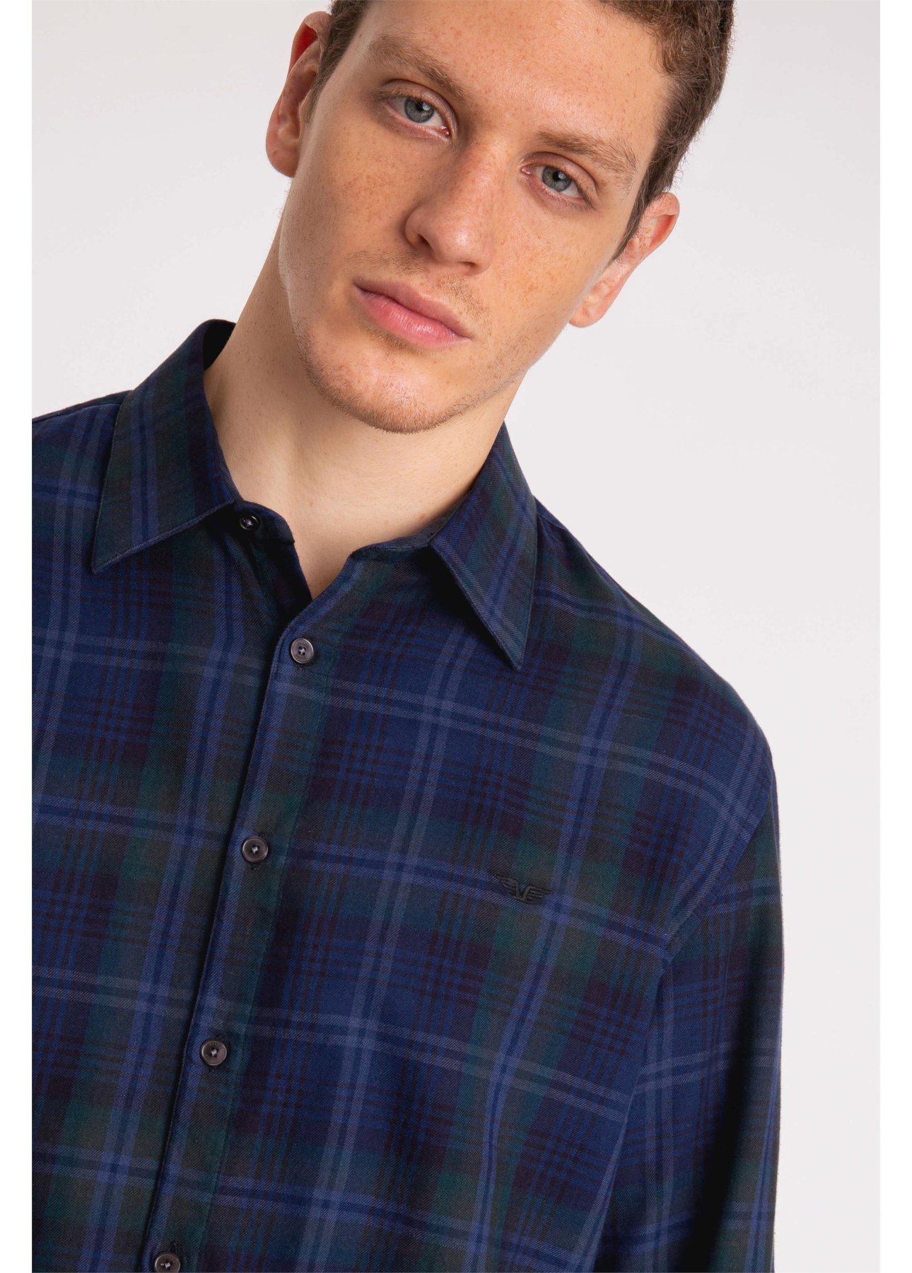 Camisa Tricoline Madra Stripes Slim Petroleo