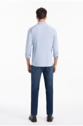 Camisa Tricoline Nuuk Button Down Azul Bic