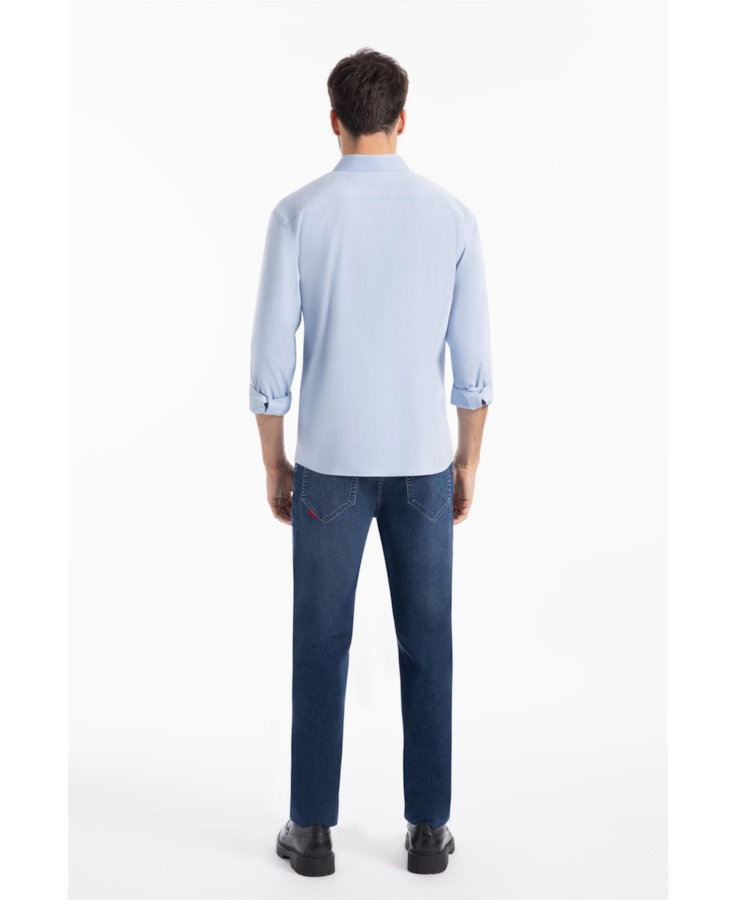 Camisa Tricoline Nuuk Button Down Azul Bic