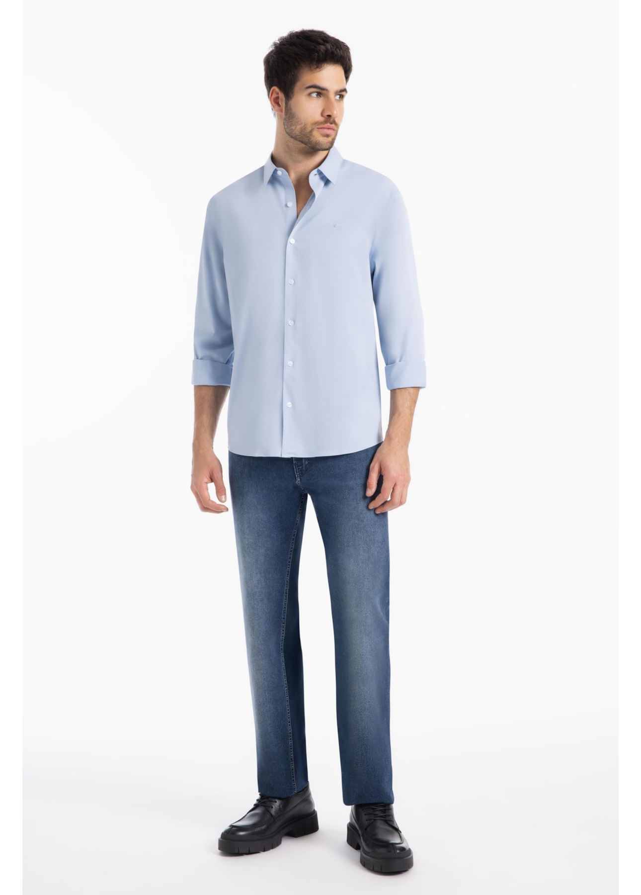 Camisa Tricoline Nuuk Button Down Azul Bic