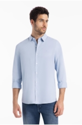 Camisa Tricoline Nuuk Button Down Azul Bic