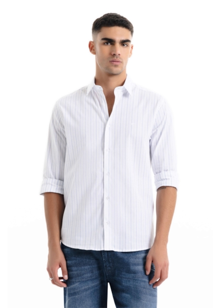 Camisa Tricoline Oakland Slim Fusioned Azul Claro