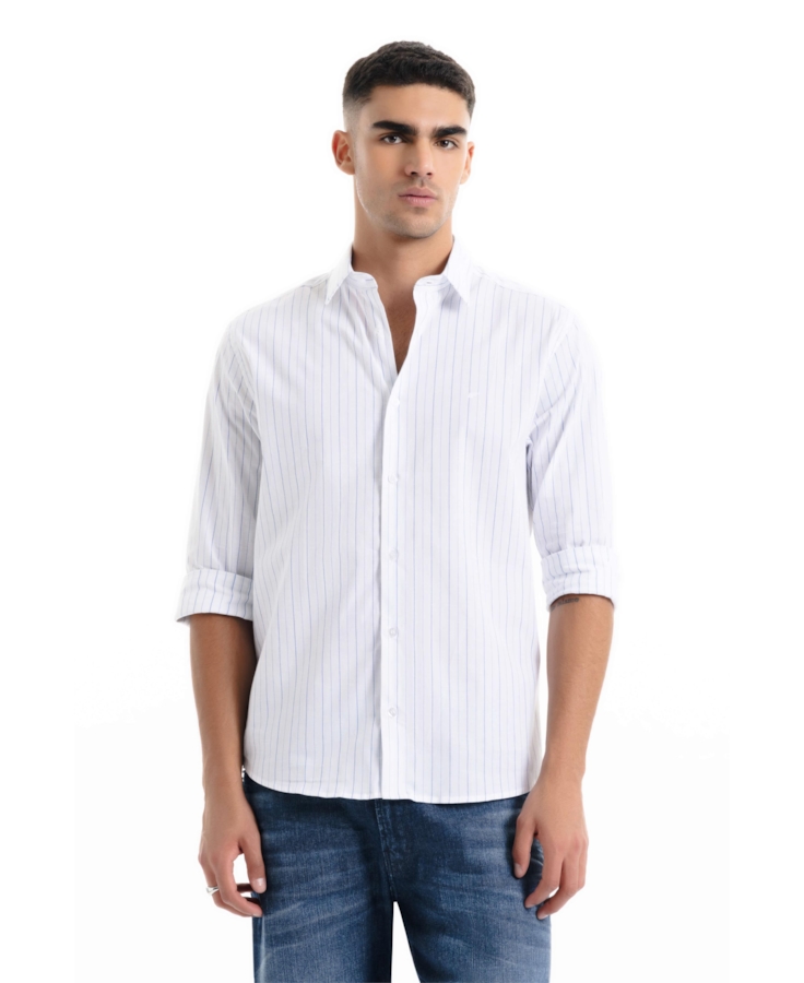 Camisa Tricoline Oakland Slim Fusioned Azul Claro