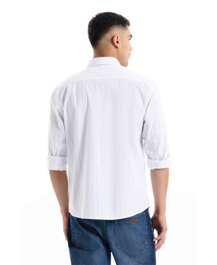 Camisa Tricoline Oakland Slim Fusioned Azul Claro