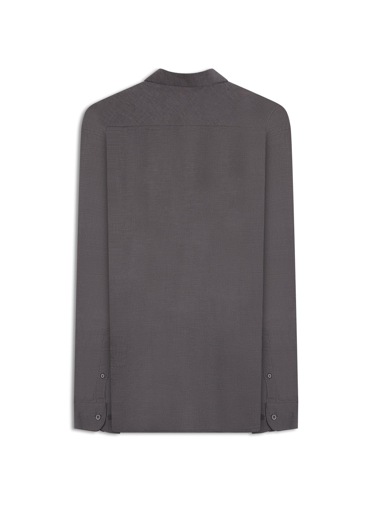 Camisa Tricoline Plaid Cinza