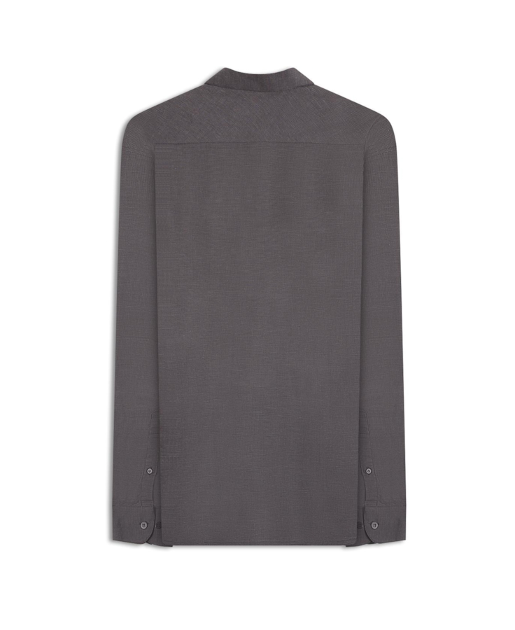 Camisa Tricoline Plaid Cinza