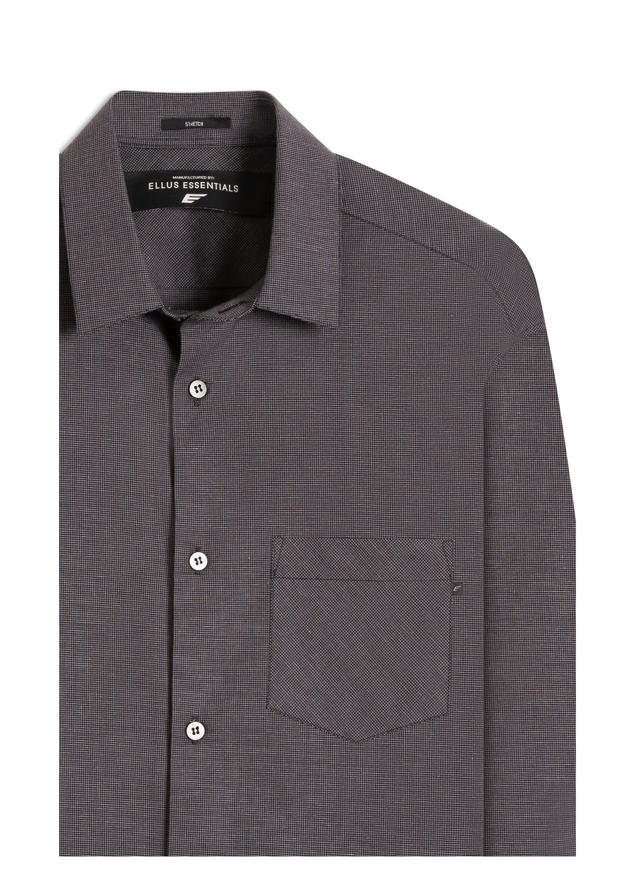 Camisa Tricoline Plaid Cinza