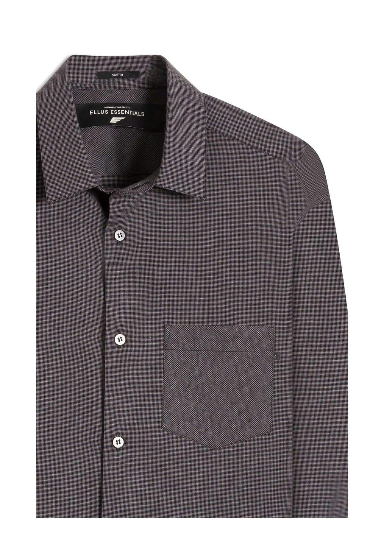 Camisa Tricoline Plaid Cinza