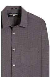 Camisa Tricoline Plaid Cinza