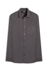 Camisa Tricoline Plaid Cinza