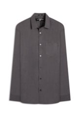 Camisa Tricoline Plaid Cinza