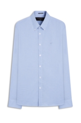 Camisa Tricoline Ravello Stripes Slim Azul Chofer