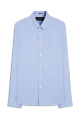 Camisa Tricoline Ravello Stripes Slim Azul Chofer