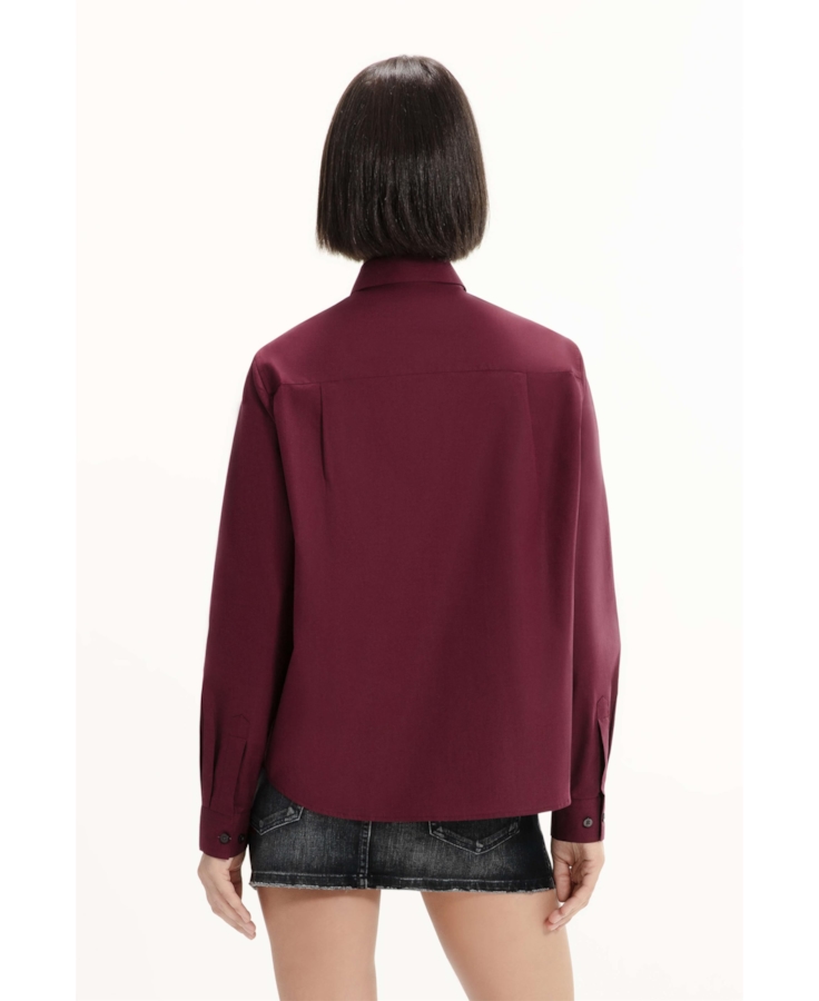 Camisa Tricoline Relaxed Bordeaux
