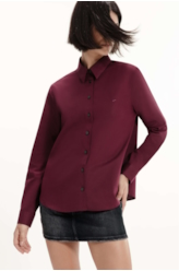 Camisa Tricoline Relaxed Bordeaux