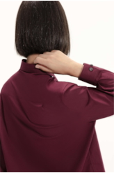 Camisa Tricoline Relaxed Bordeaux