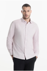 Camisa Tricoline Rose Slim Rosa Velho