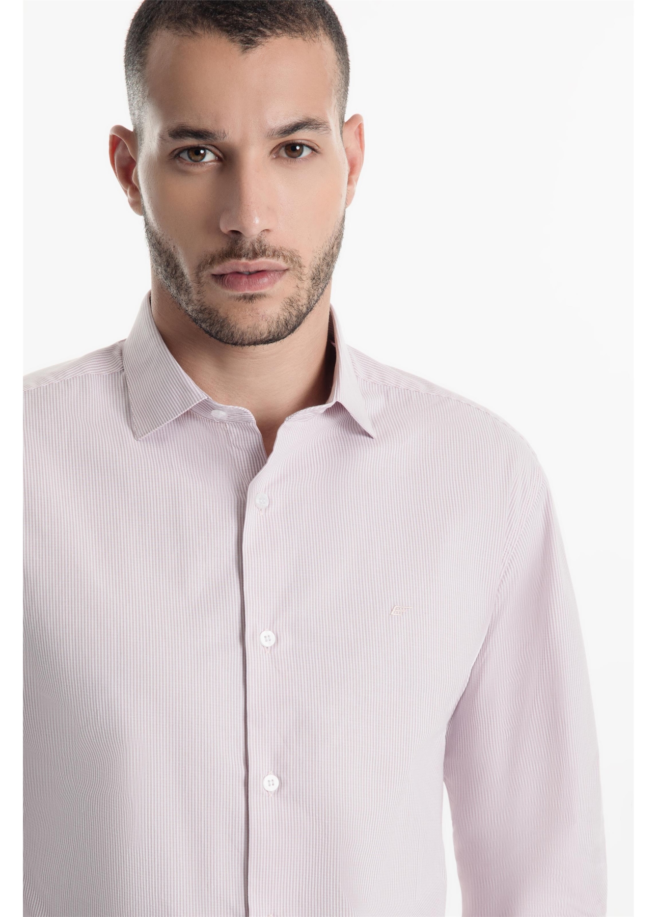 Camisa Tricoline Rose Slim Rosa Velho